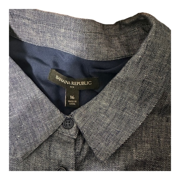 Banana Republic Factory Linen blend Sleeveless Button-Front Wide Leg Jumpsuit - Picture 7 of 12